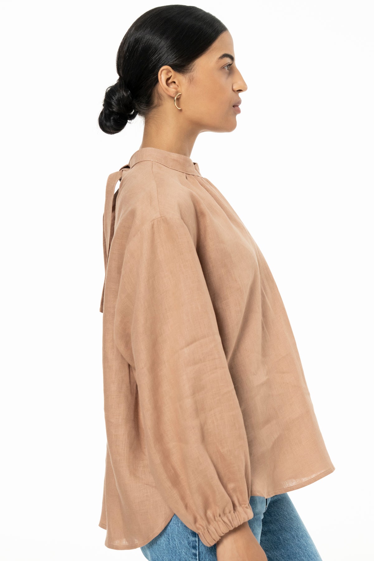 BIBI BLOUSE- LINEN - LATTE