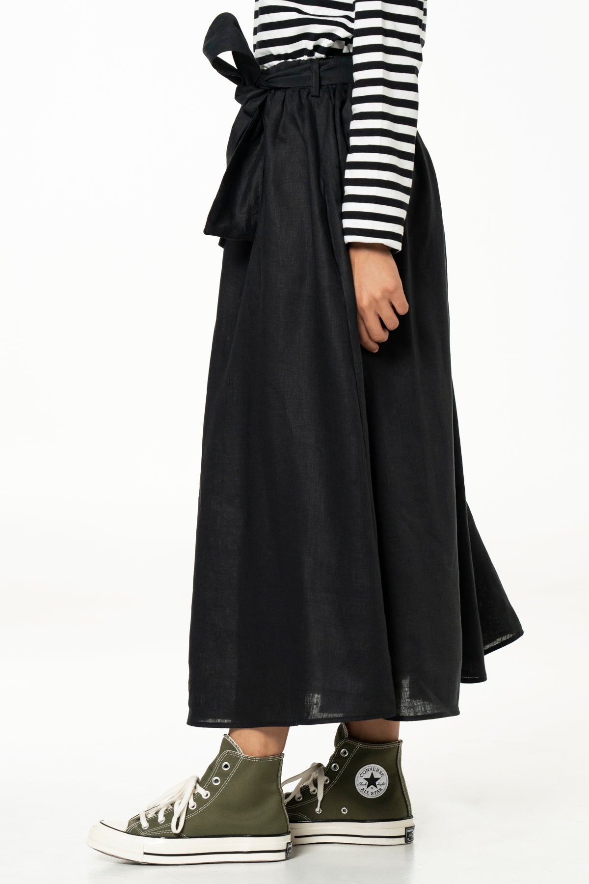 MAYA SKIRT - LINEN - BLACK