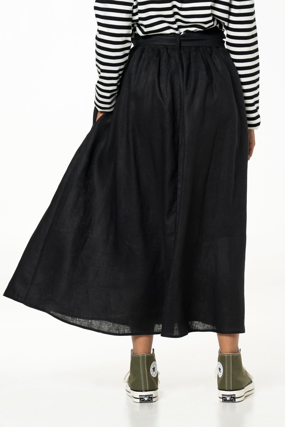 MAYA SKIRT - LINEN - BLACK