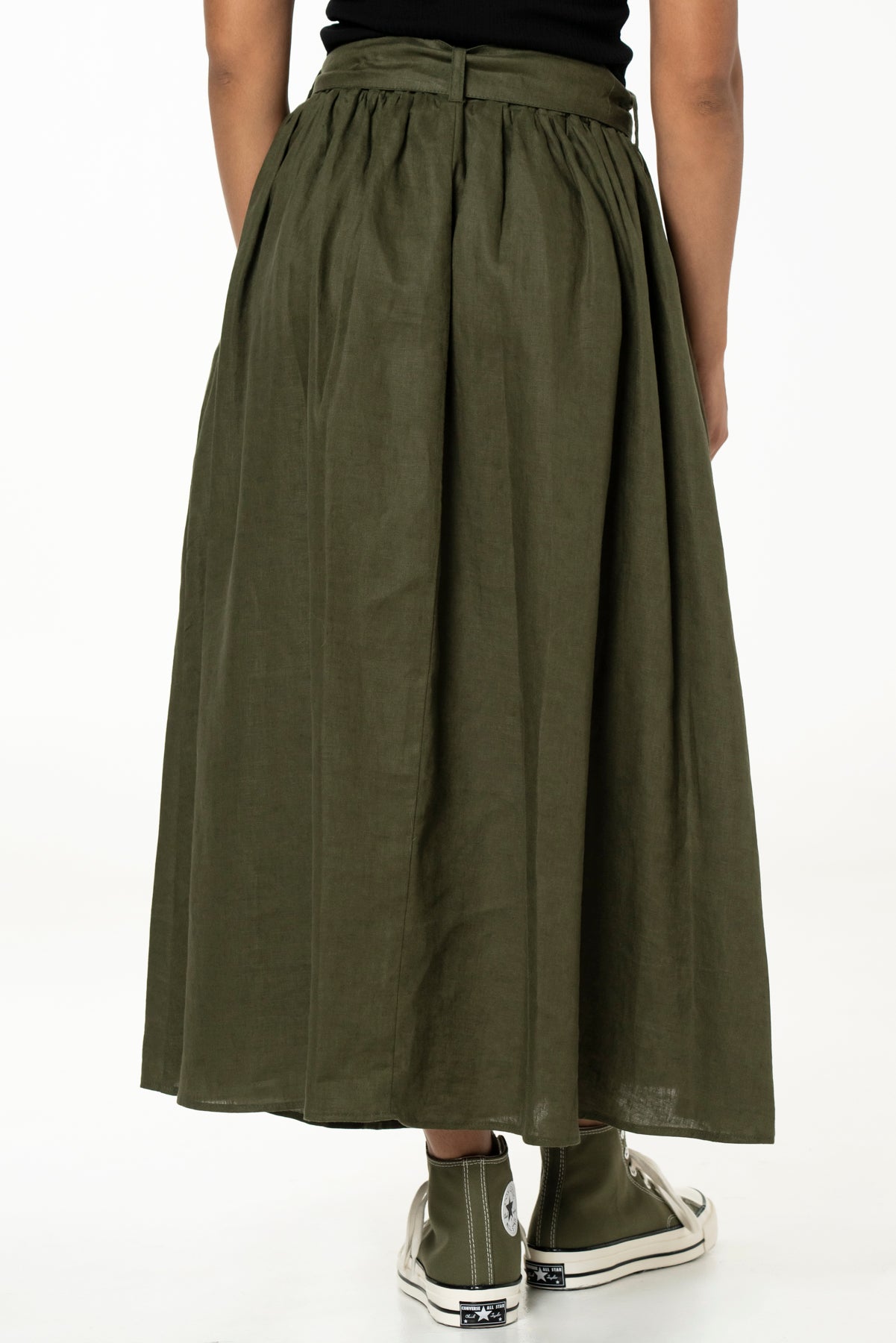 MAYA SKIRT - LINEN -OLIVE