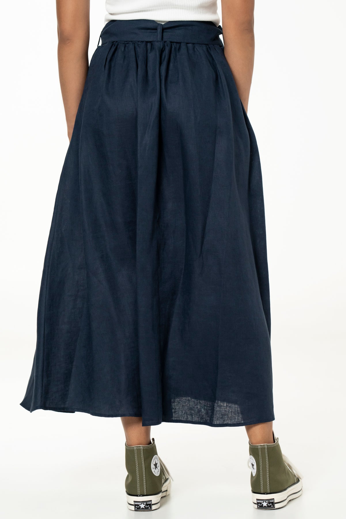 MAYA SKIRT - LINEN - NAVY