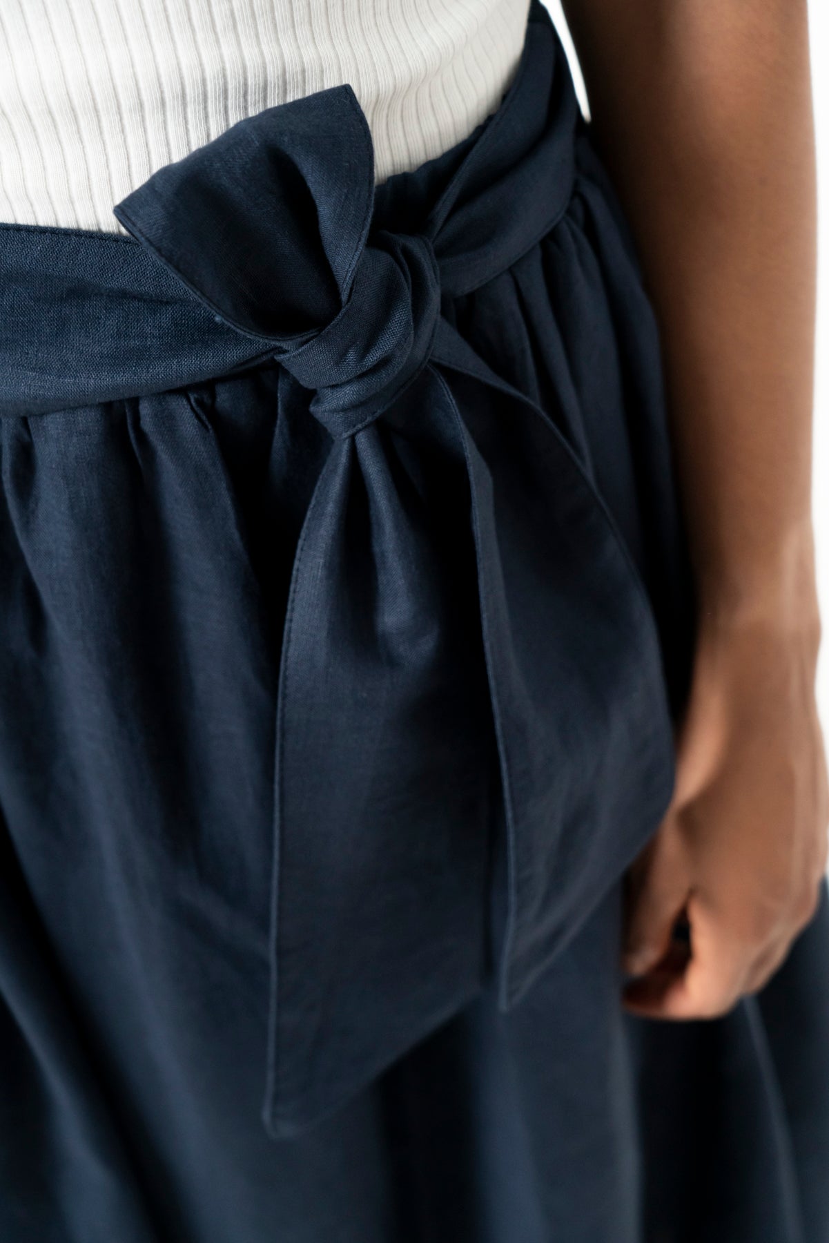 MAYA SKIRT - LINEN - NAVY
