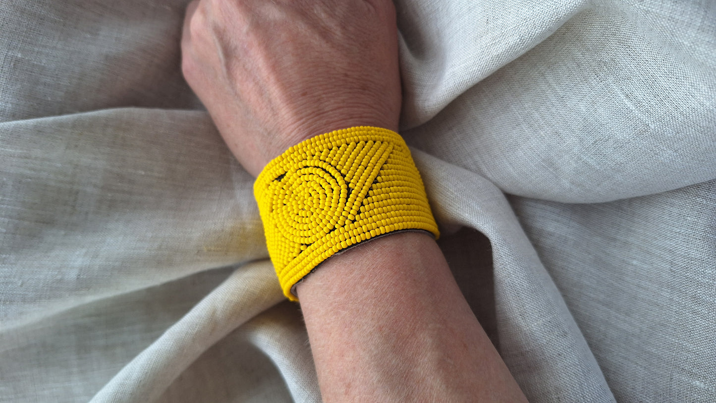 LEATHER BEADED CUFFS