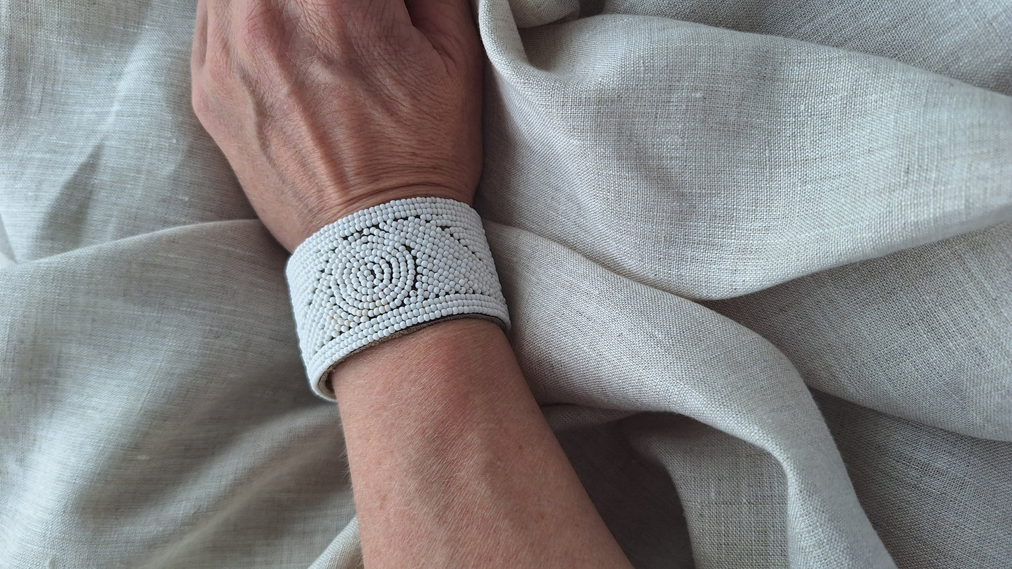 LEATHER BEADED CUFFS