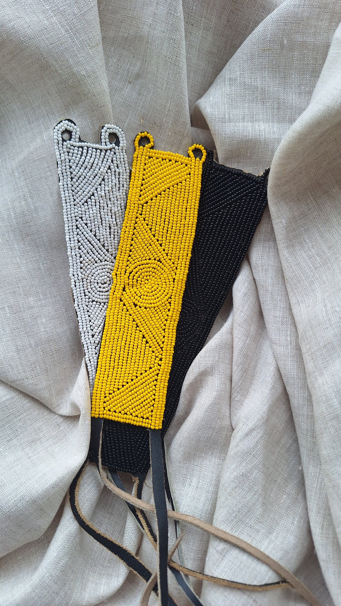LEATHER BEADED CUFFS