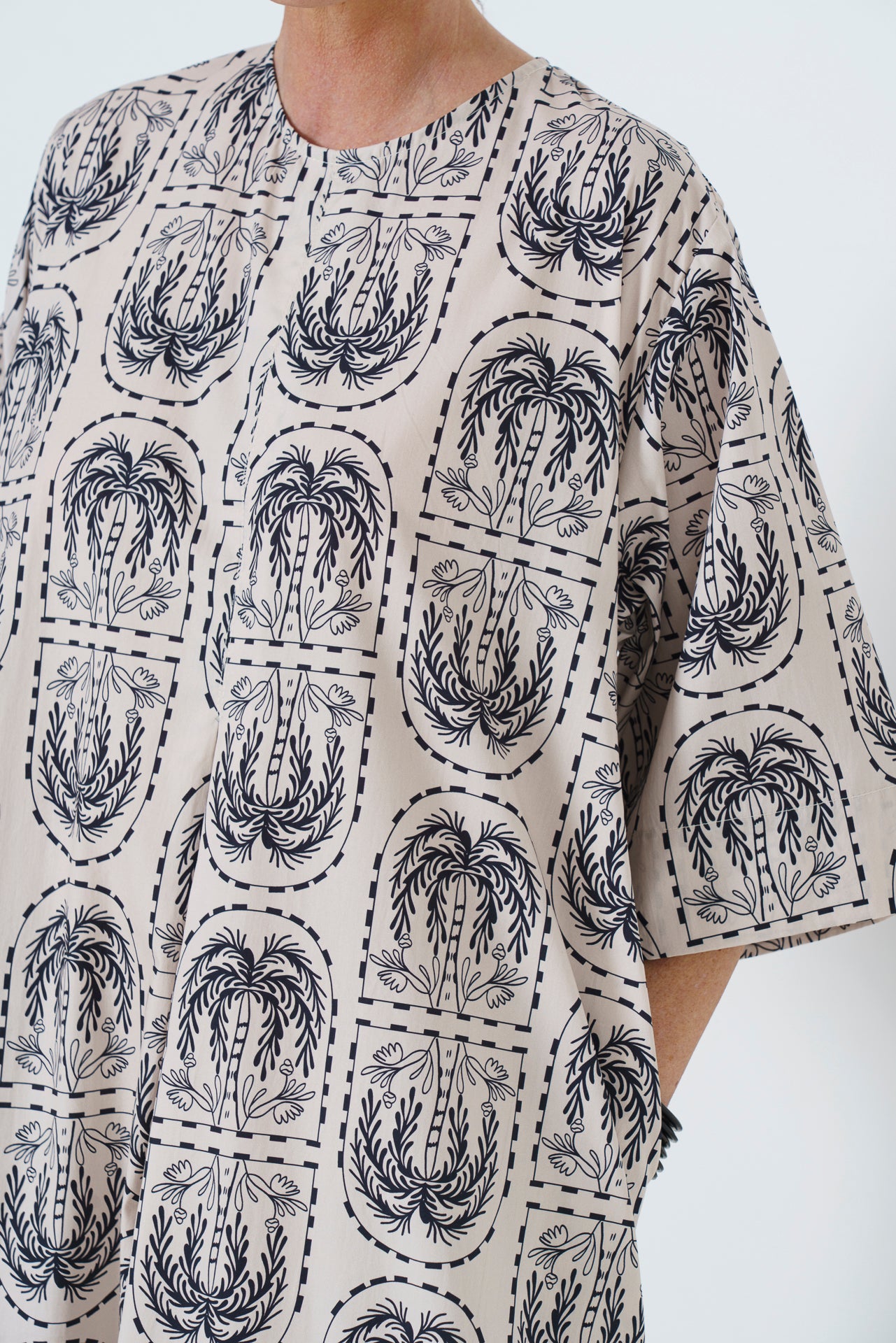 Rene Dress- Palm Print in Cotton