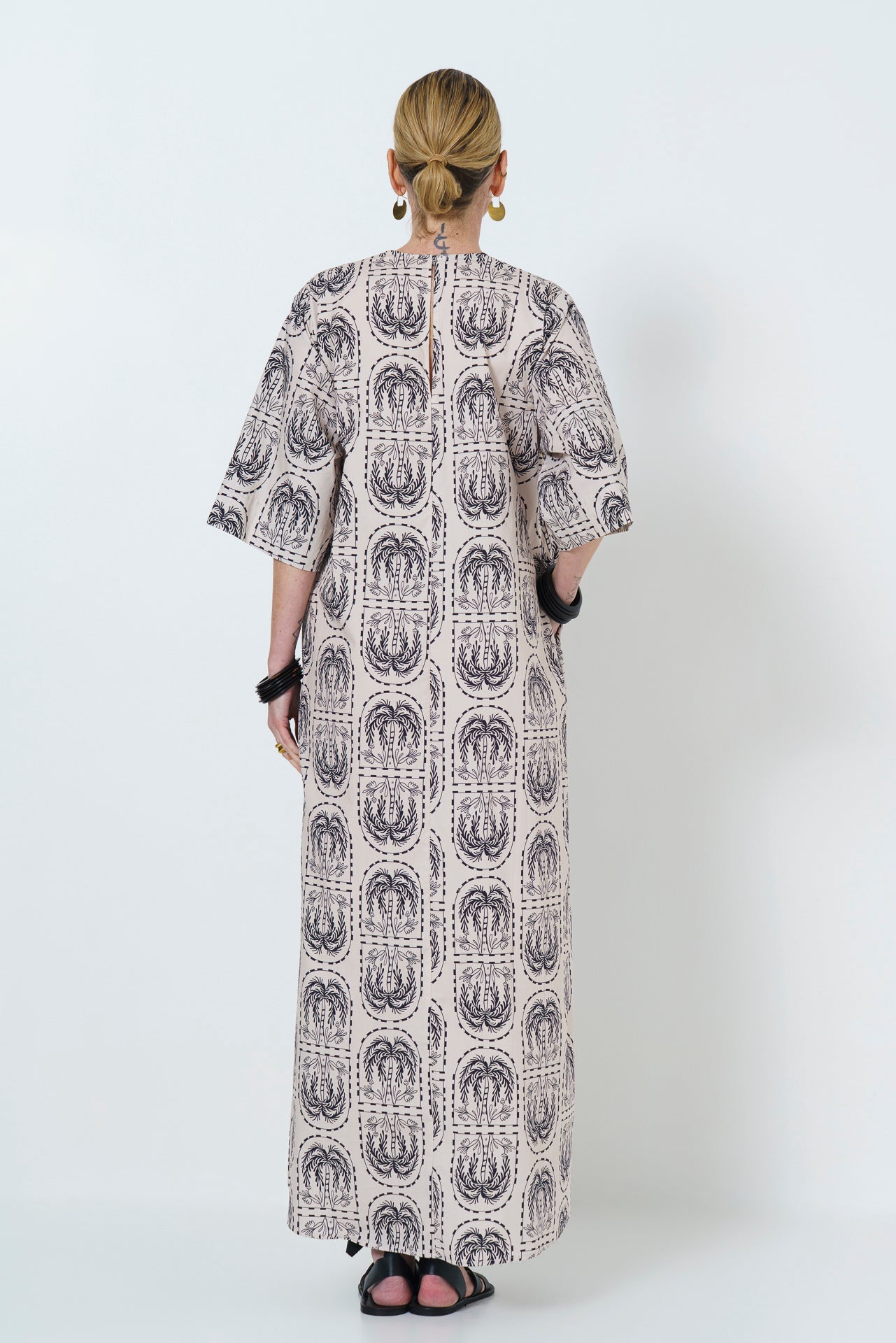 Rene Dress- Palm Print in Cotton