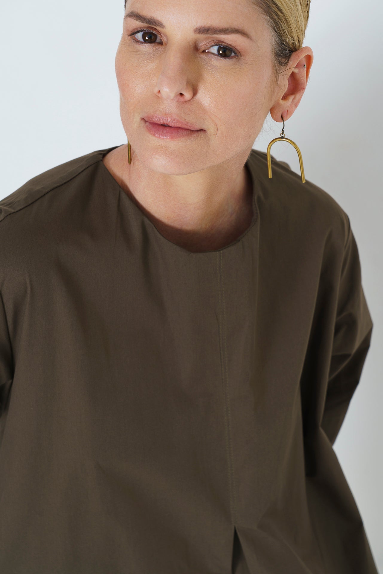 Rene Dress- Olive Cotton