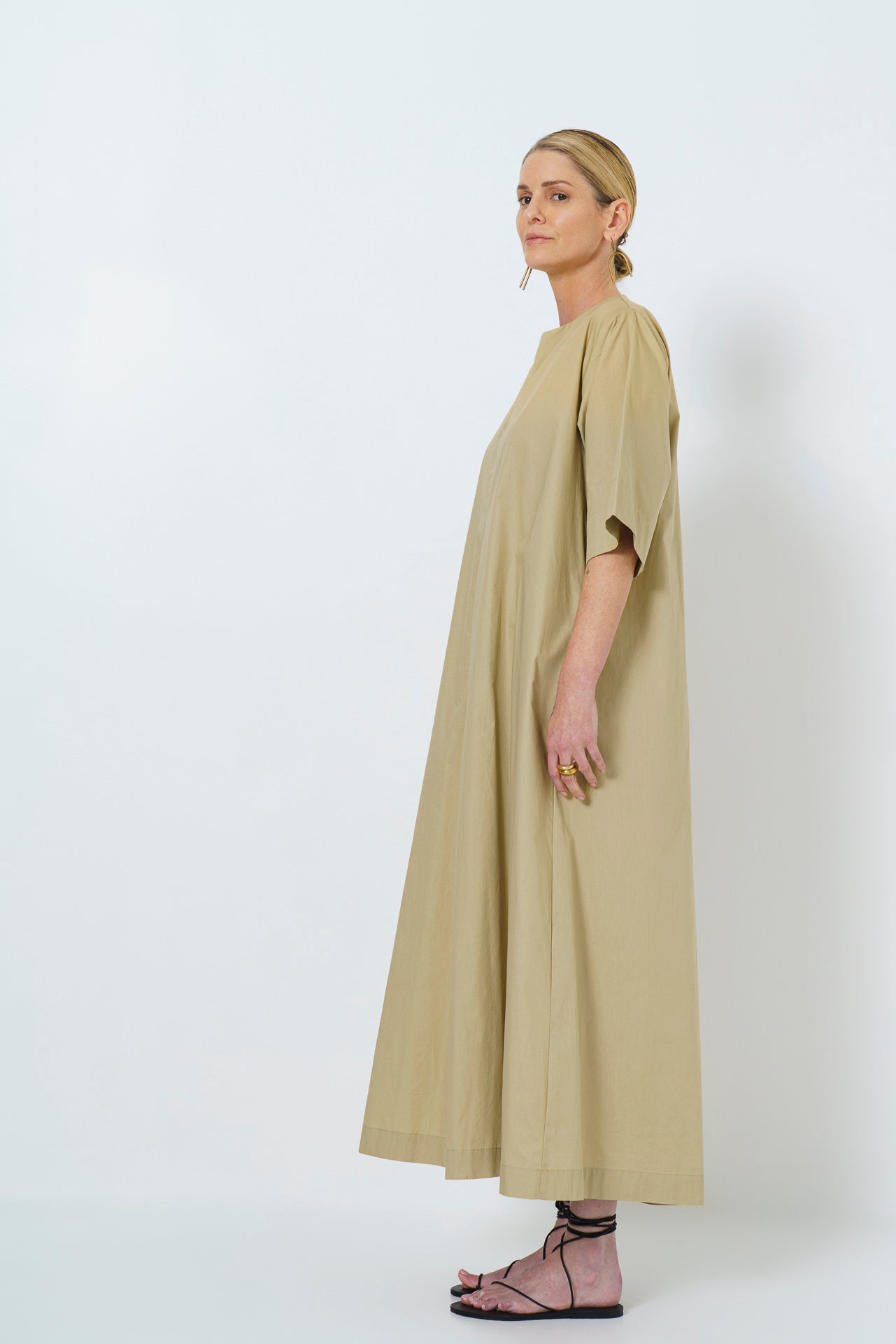 Rene Dress- Stone Cotton