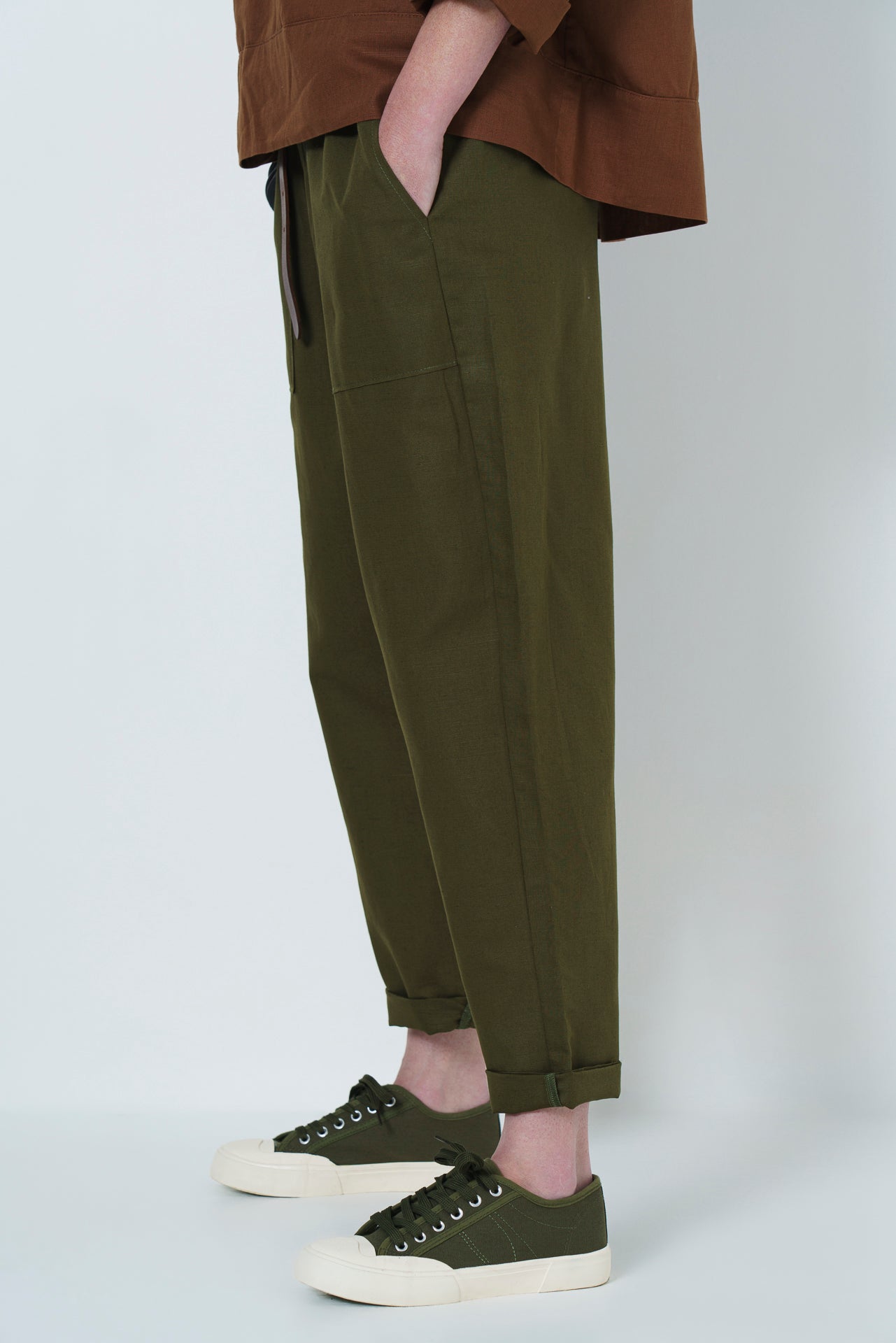 Jean Slouch Pants - Olive
