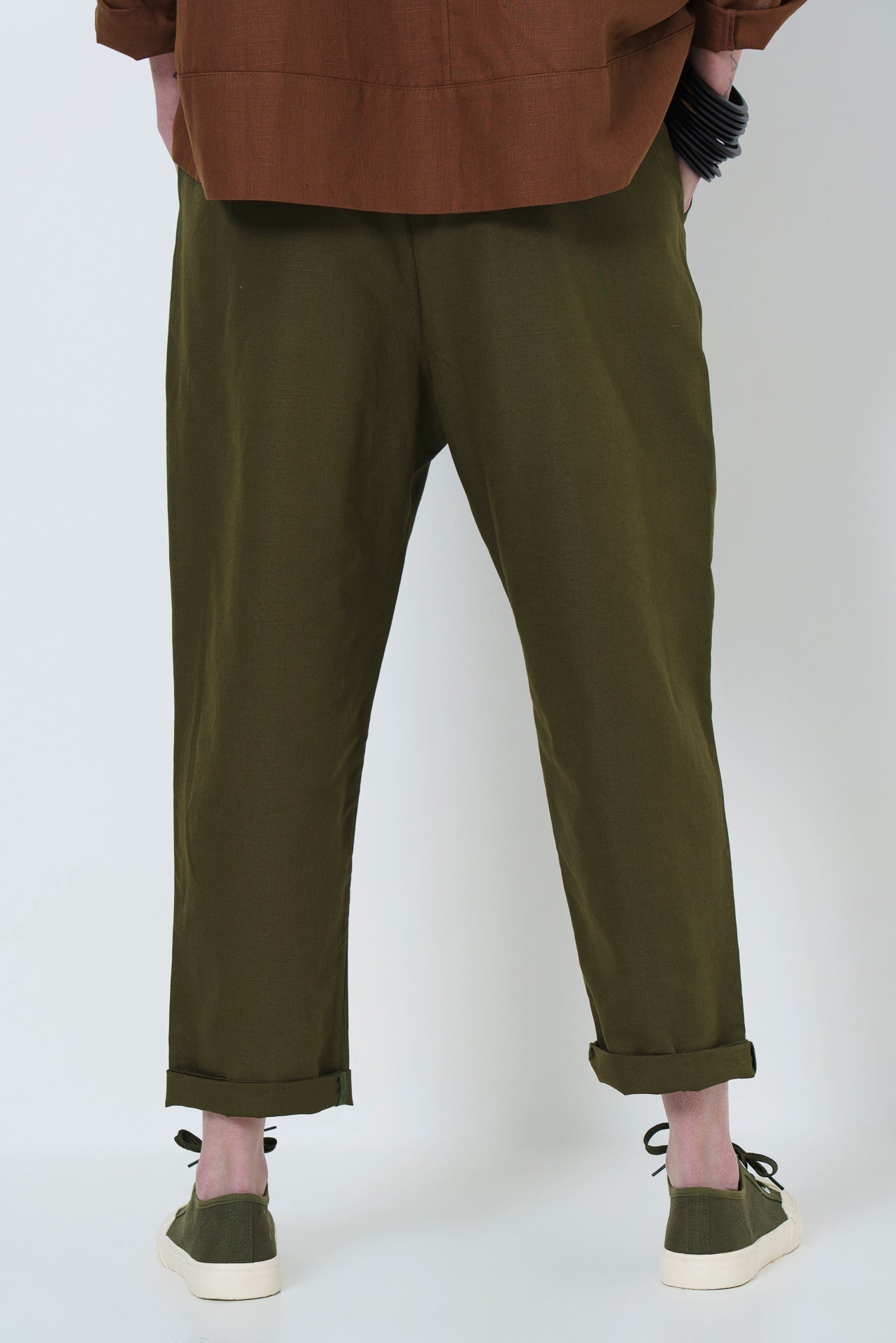 Jean Slouch Pants - Olive
