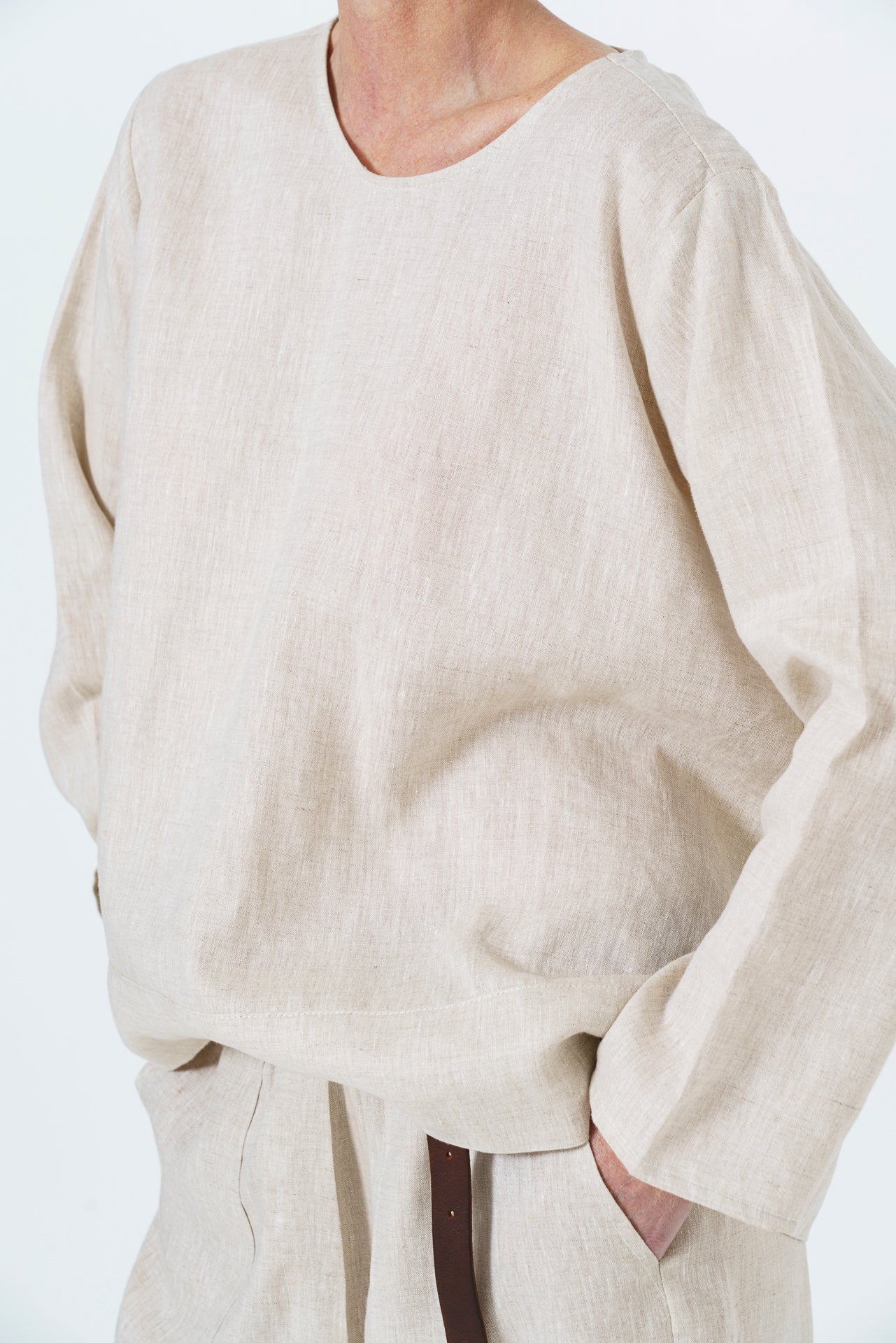 HK LONG SLEEVE TOP - NATURAL