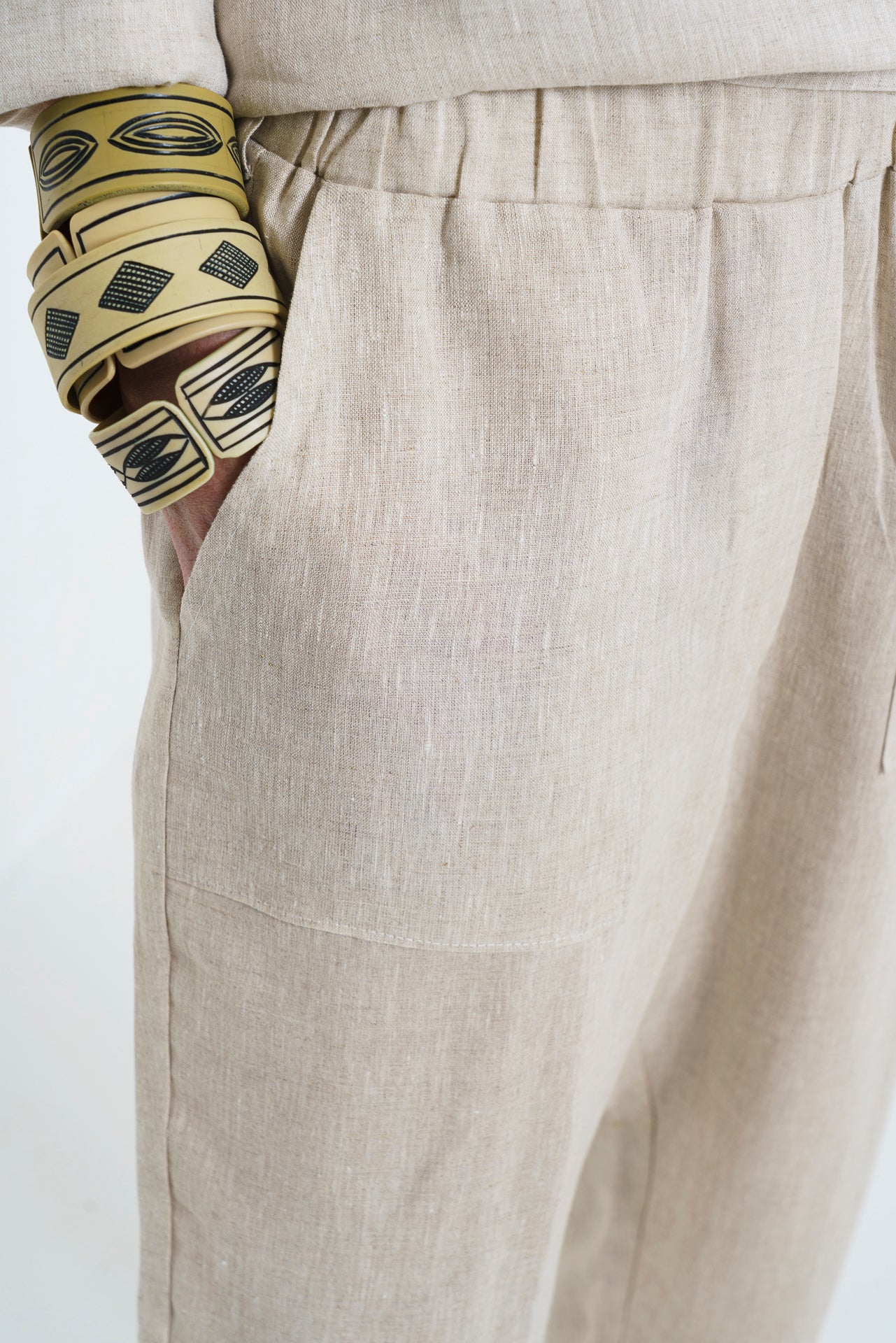 Jean Slouch Pants - Natural Linen