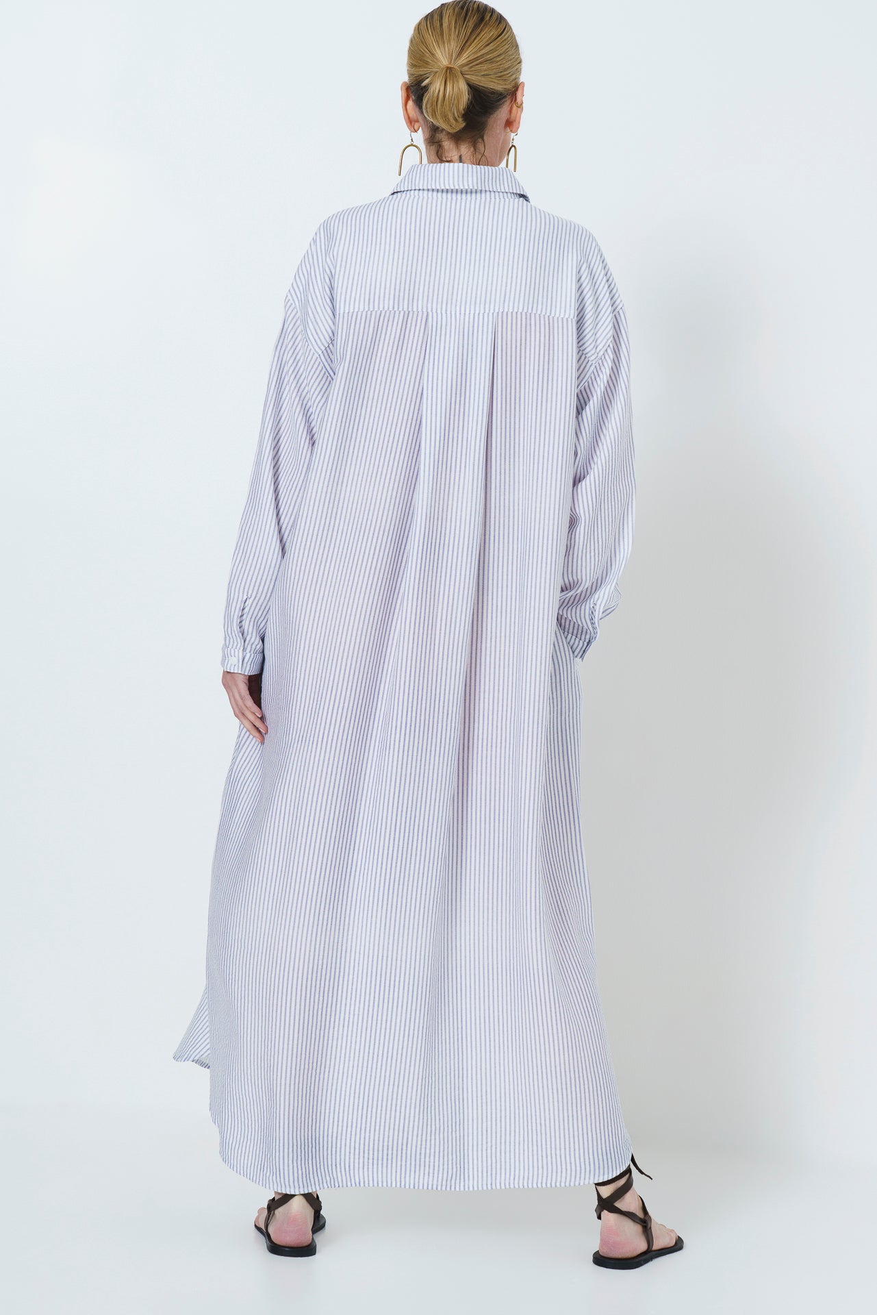 JULIETTE LONG DRESS - BLUE STRIPE