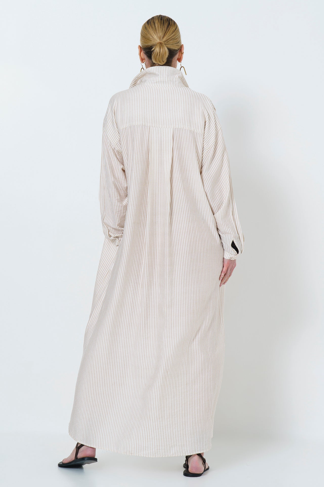 JULIETTE LONG DRESS - STONE STRIPE