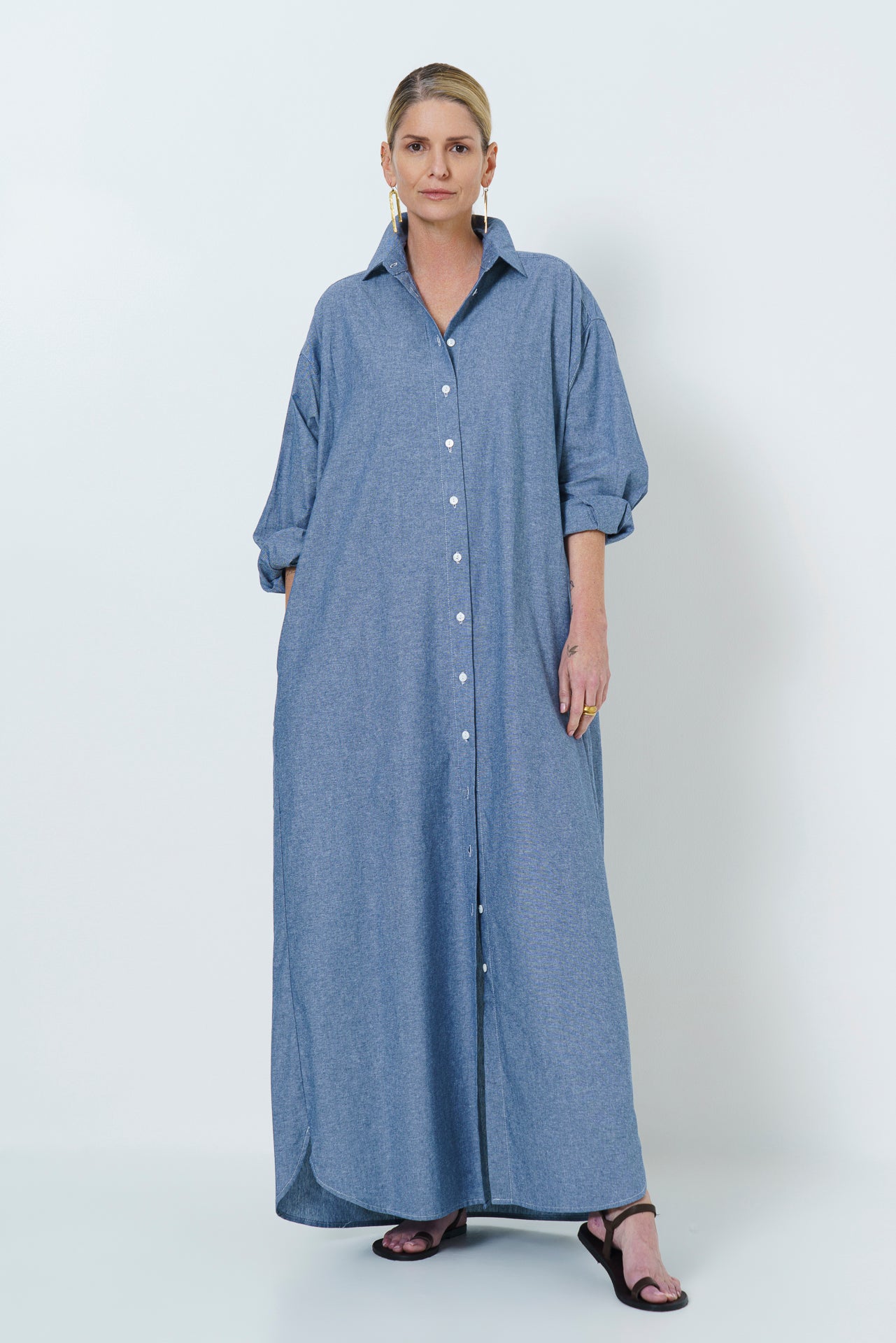 JULIETTE LONG DRESS - COTTON CHAMBRAY