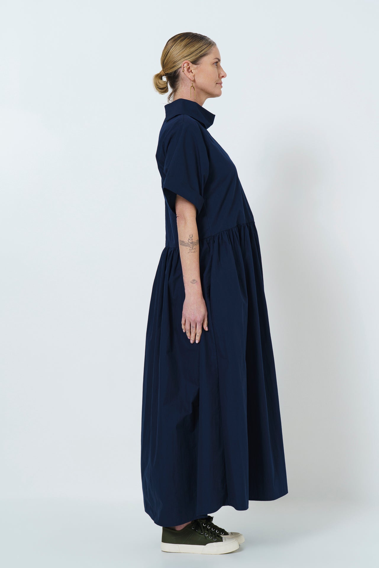 Maud Dress - Cotton Blend Navy