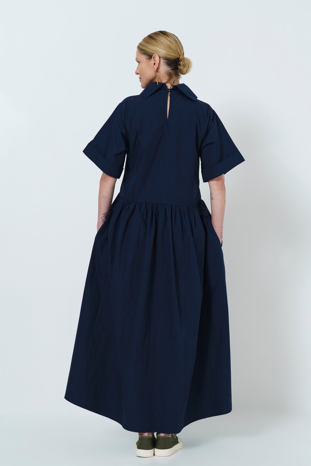 Maud Dress - Cotton Blend Navy