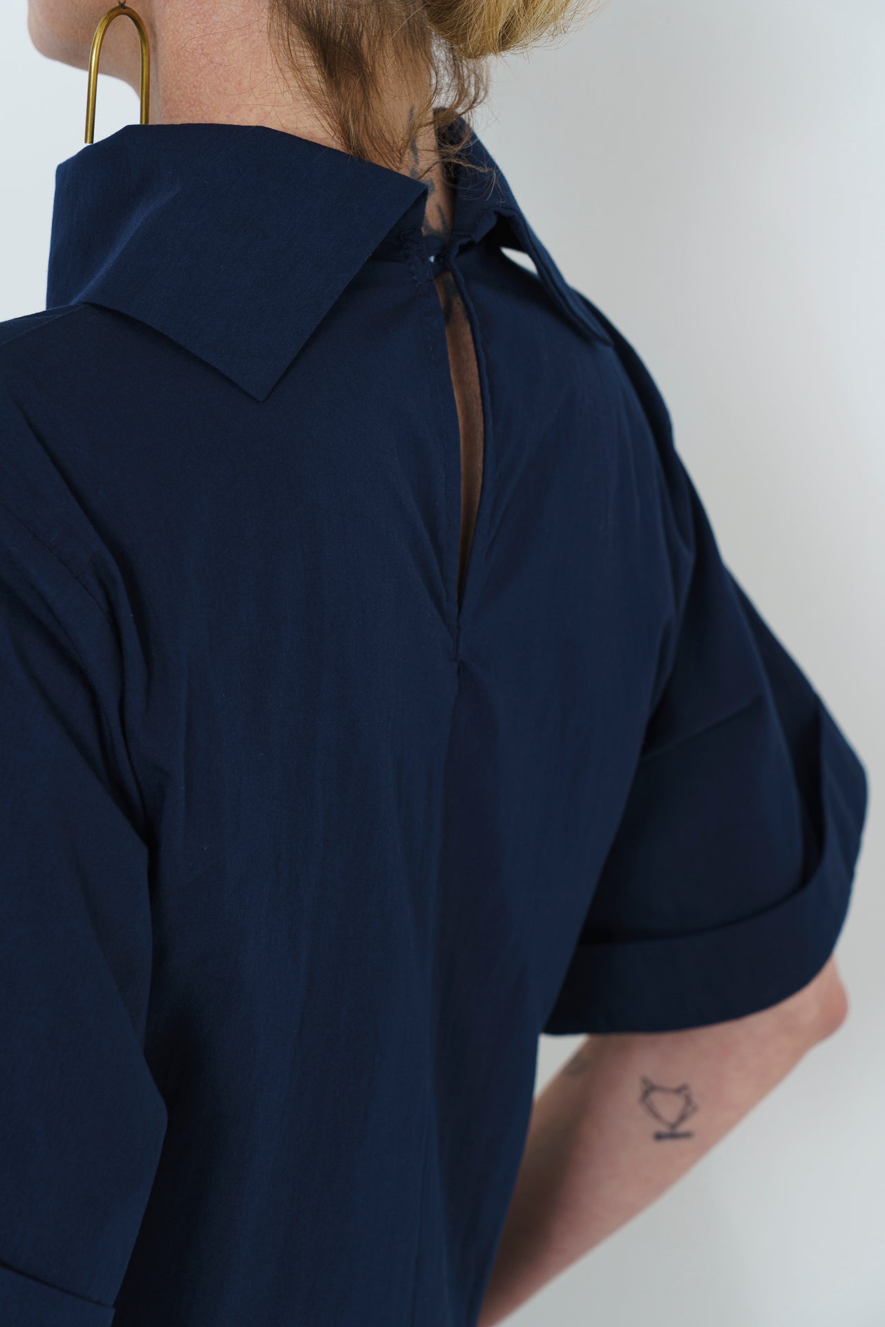 Maud Dress - Cotton Blend Navy
