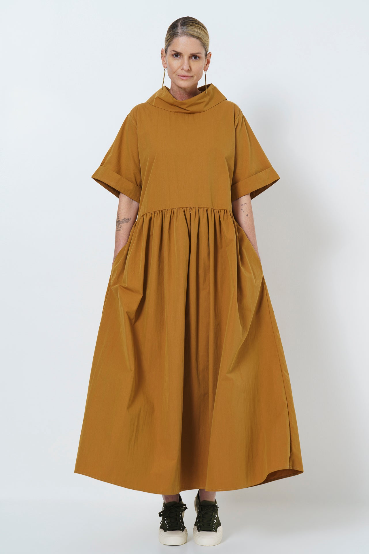 Maud Dress - Cotton Blend Mustard