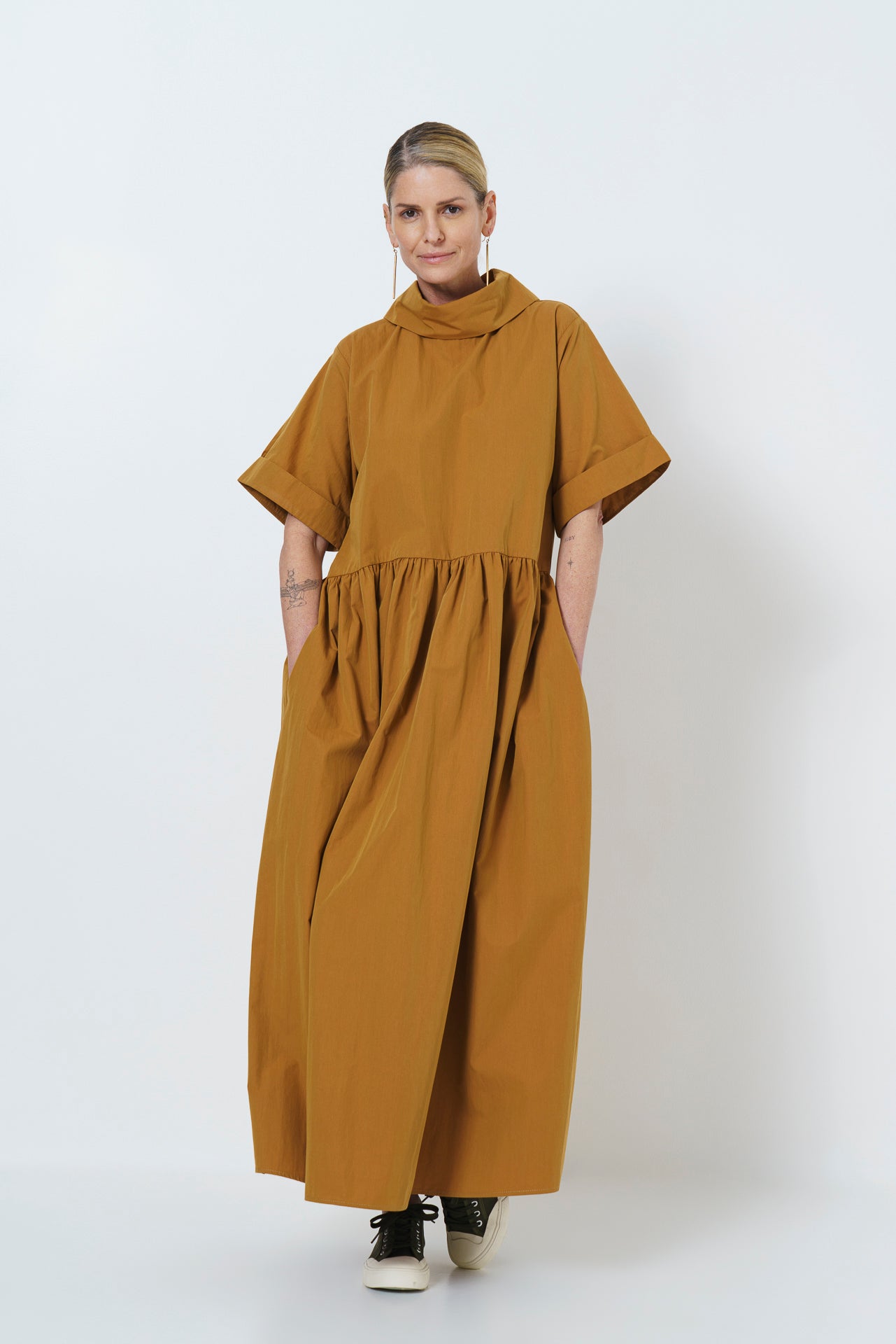 Maud Dress - Cotton Blend Mustard