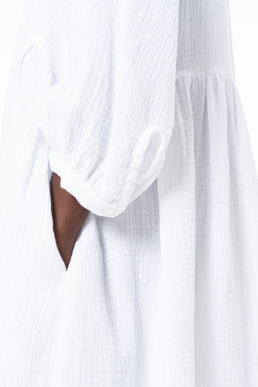 ARIA SHORT SACK - DOUBLE MUSLIN - WHITE