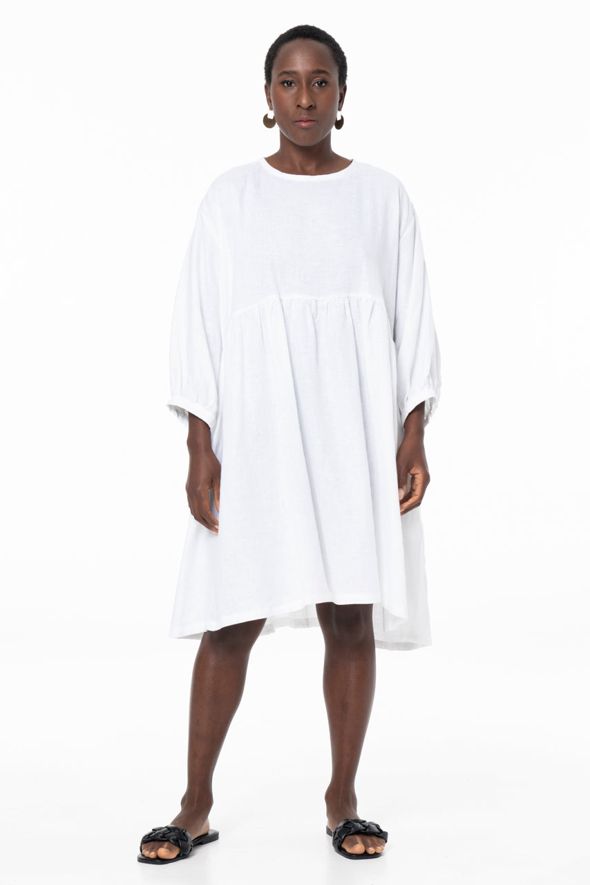 ARIA SHORT SACK - LINEN - WHITE