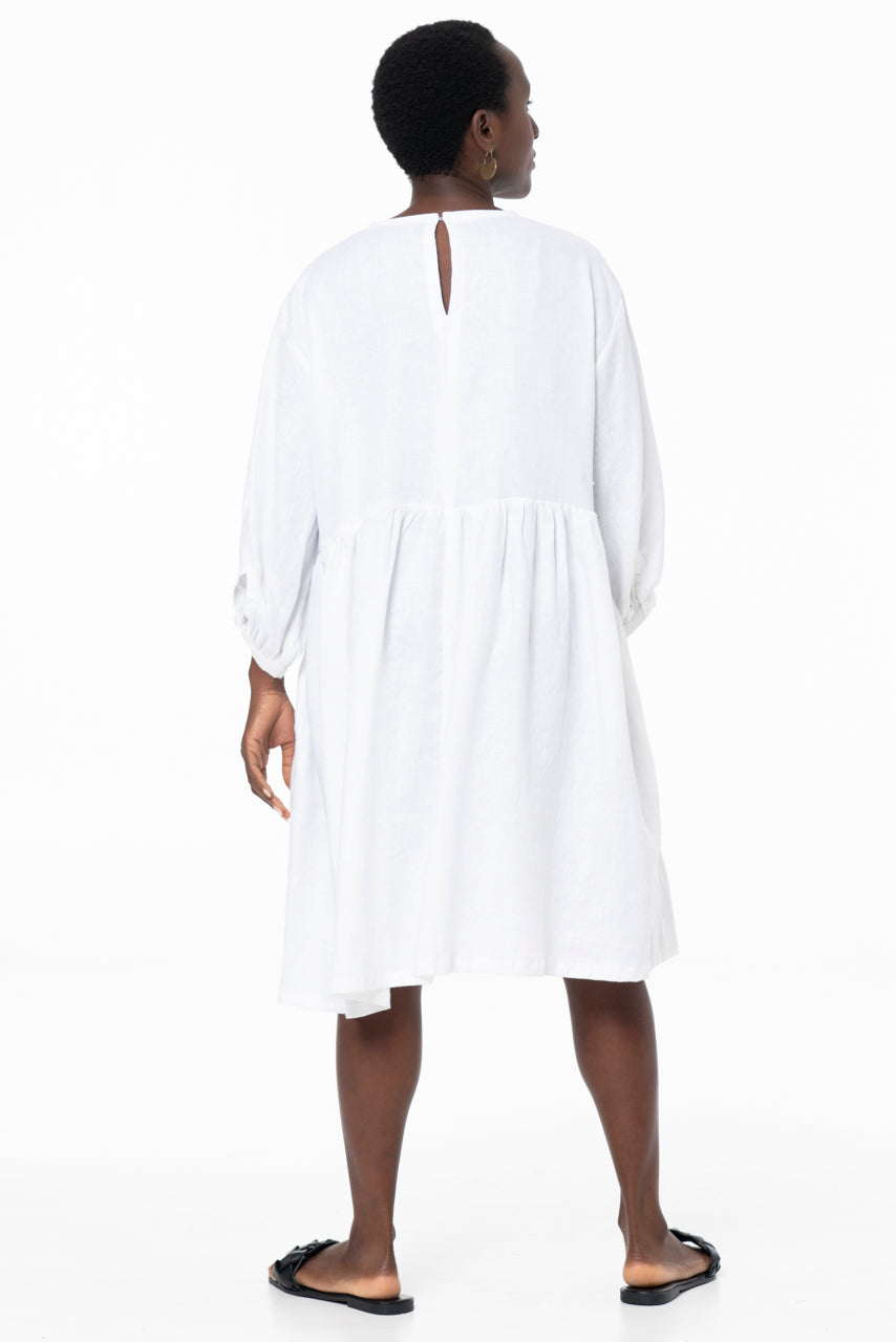 ARIA SHORT SACK - LINEN - WHITE