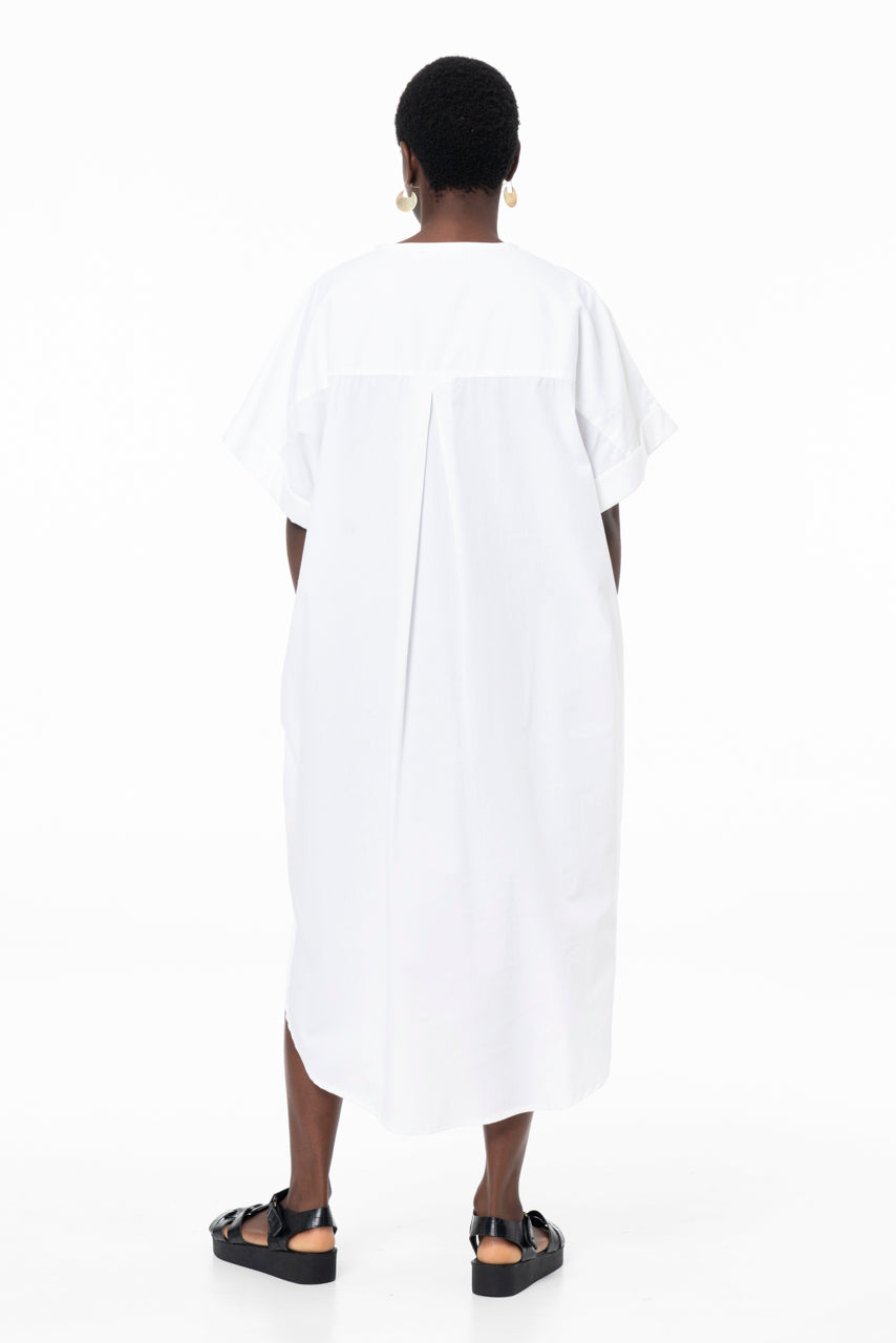 ADE SHORT SLEEVE DRESS - WHITE