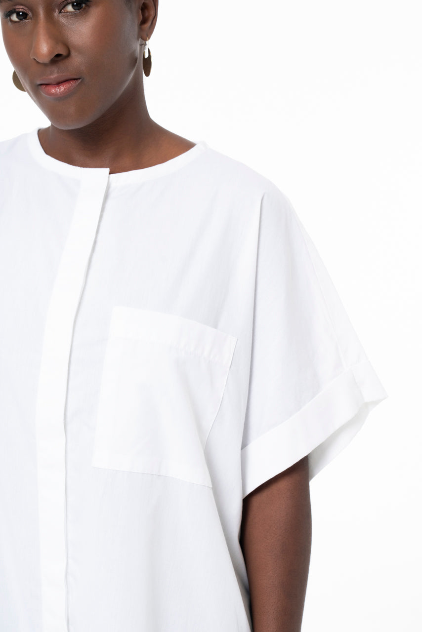 ADE SHORT SLEEVE DRESS - WHITE