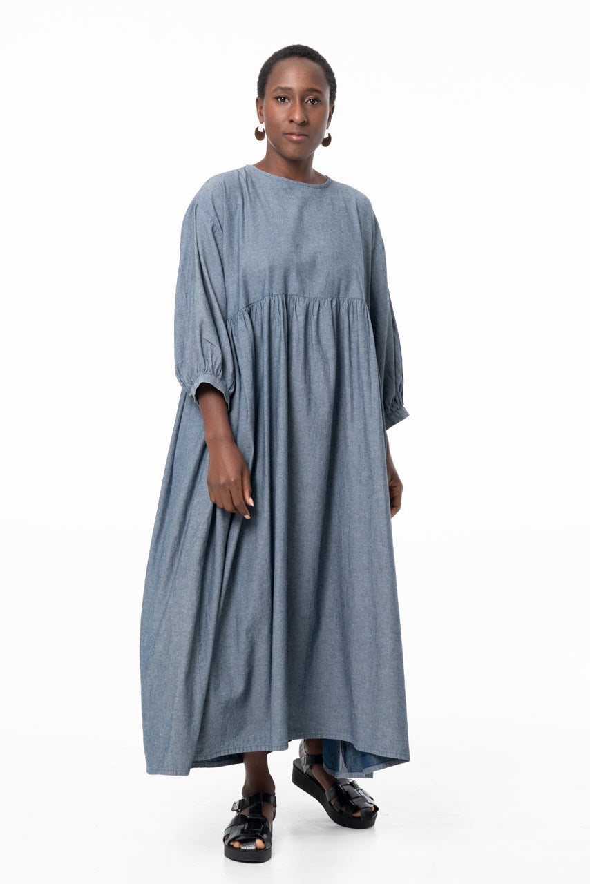 kin kin denim dress KIN Denim Tiered Dress