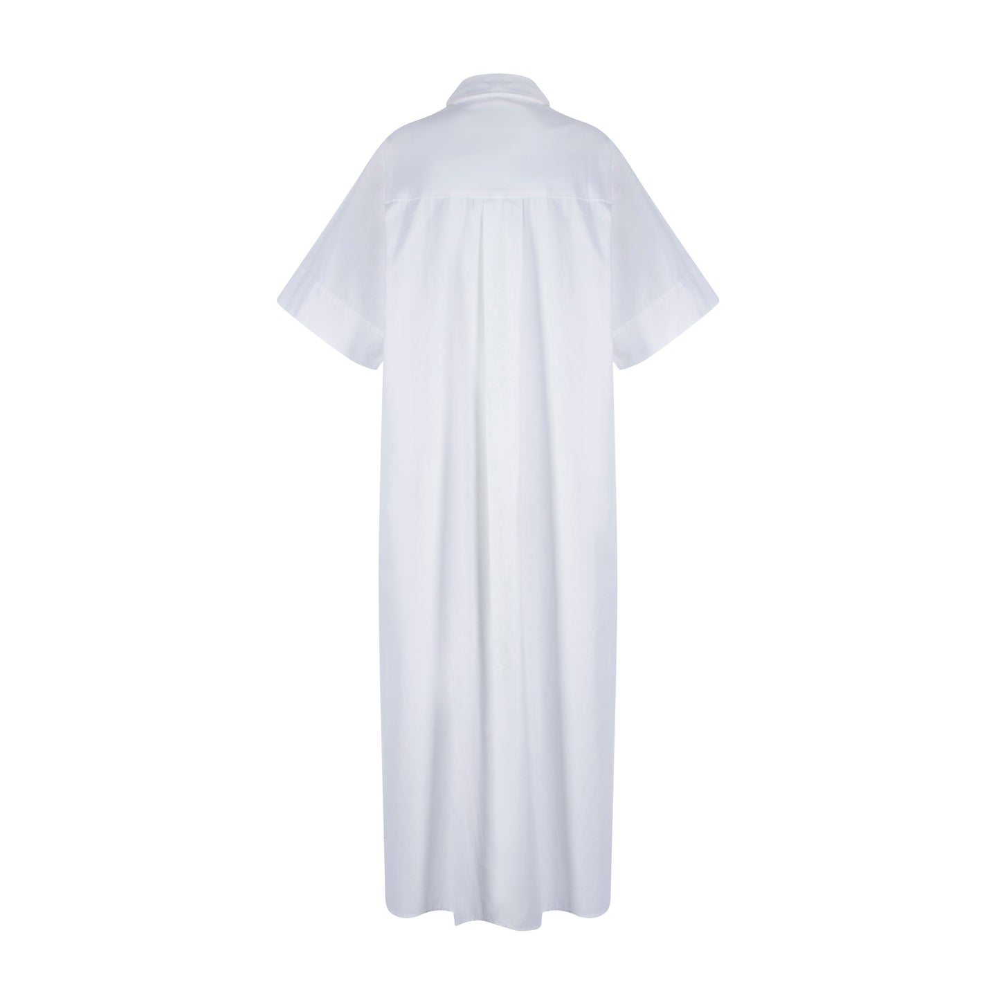 CARINE BUTTON UP DRESS- WHITE