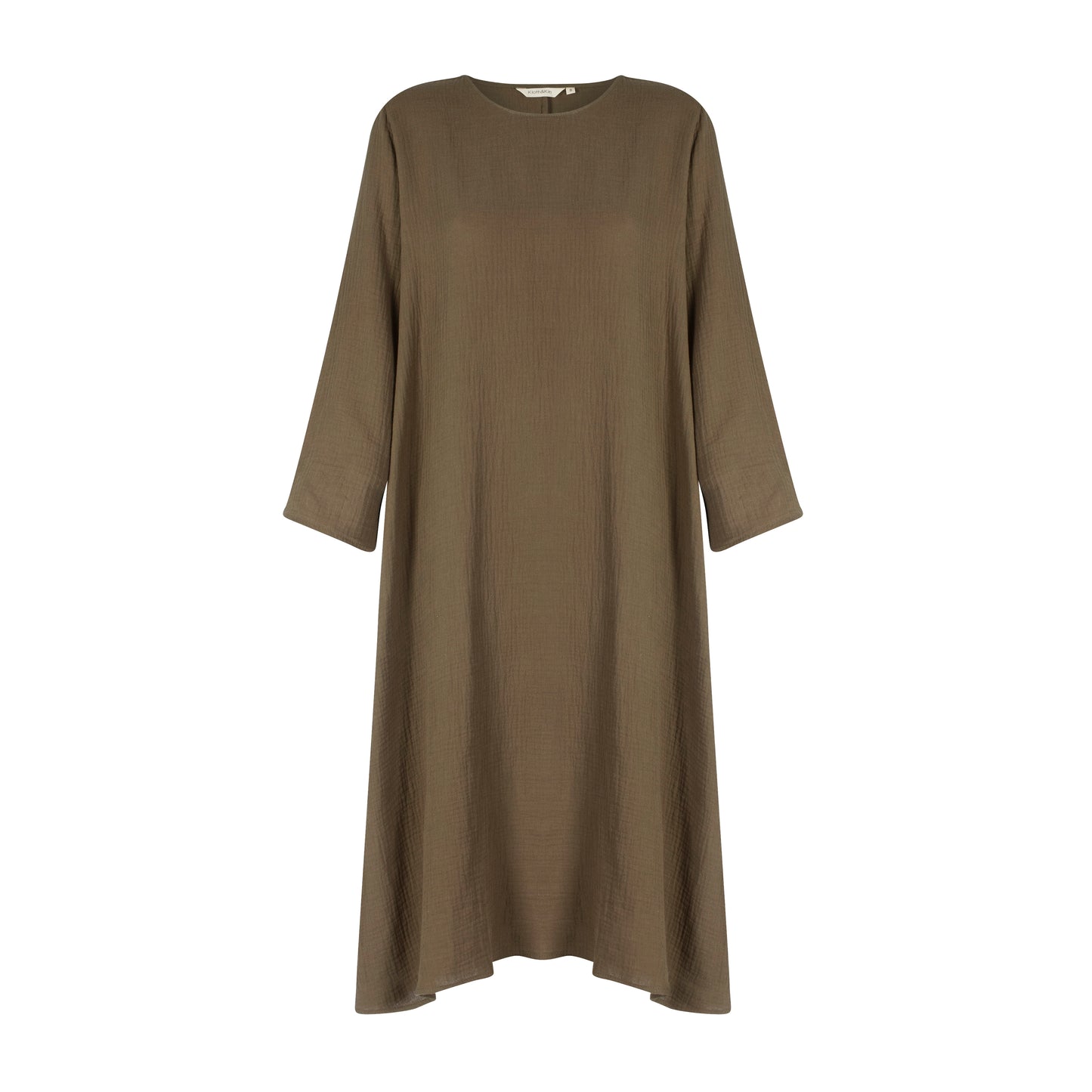 HK SHEATH DRESS - OLIVE DOUBLE MUSLIN
