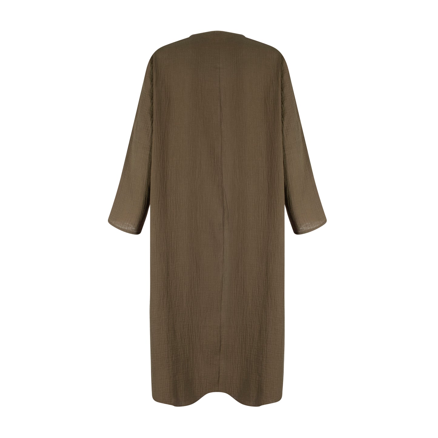 HK SHEATH DRESS - OLIVE DOUBLE MUSLIN
