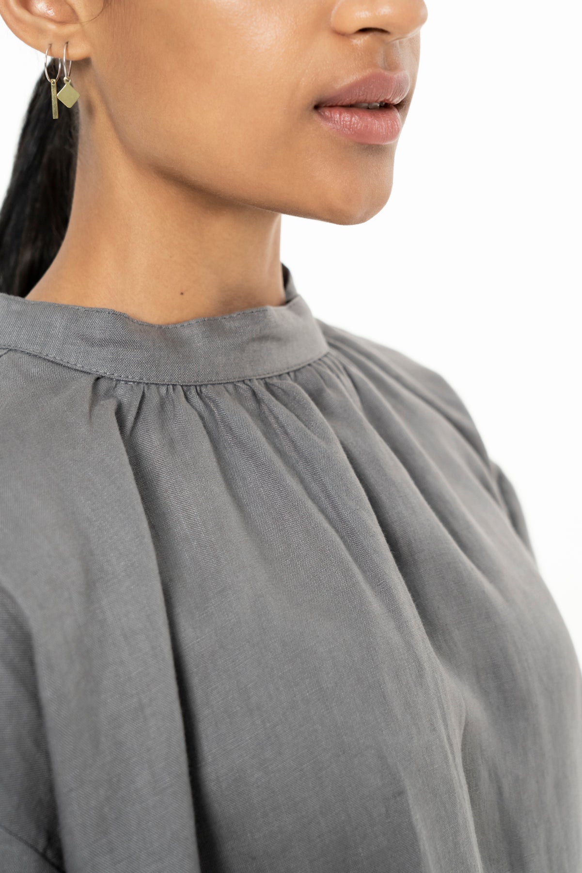 BIBI BLOUSE- LINEN -GREY