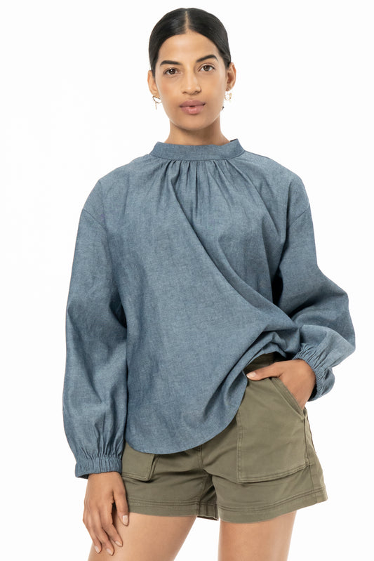 BIBI BLOUSE- COTTON CHAMBRAY