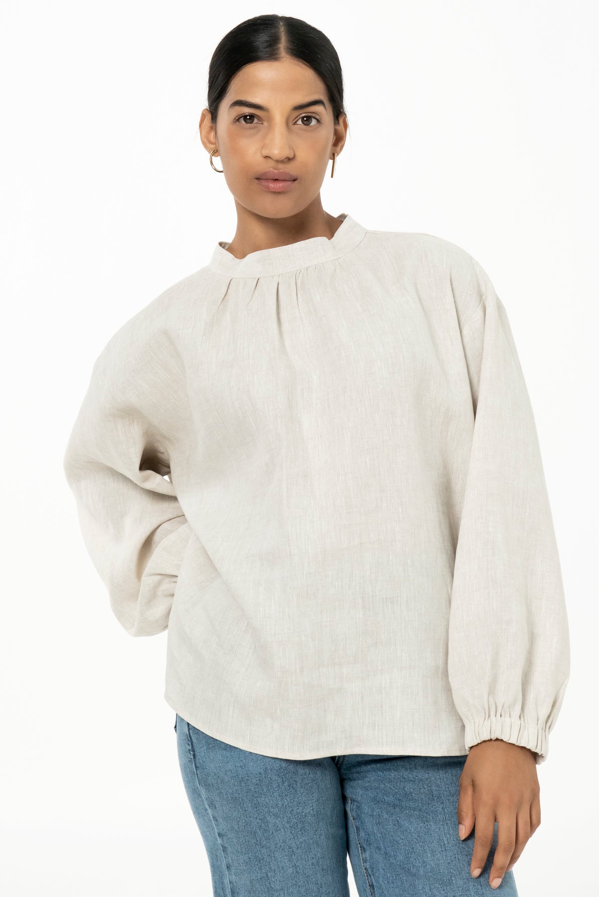 BIBI BLOUSE- LINEN - NATURAL