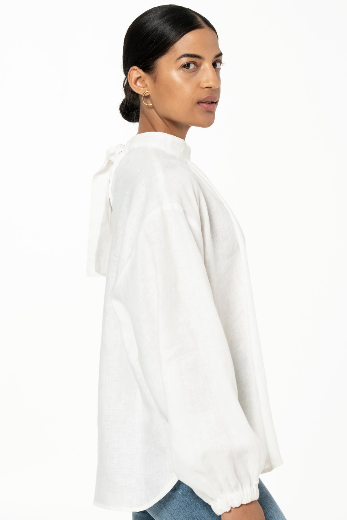 BIBI BLOUSE- LINEN - WHITE