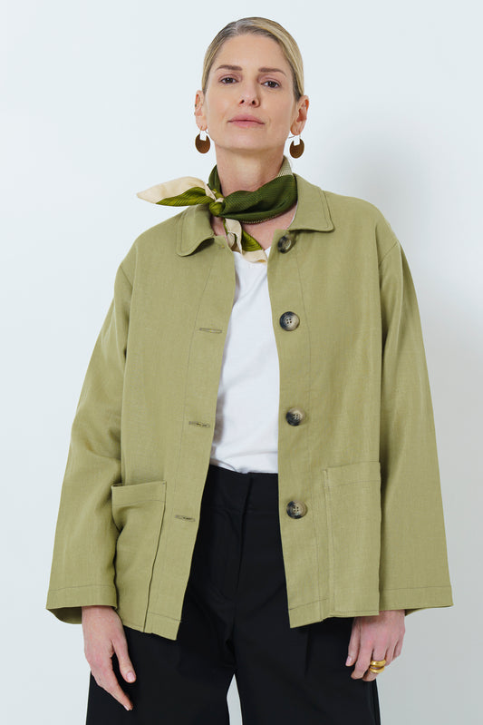Wawa Jacket - Pistachio Linen Blend