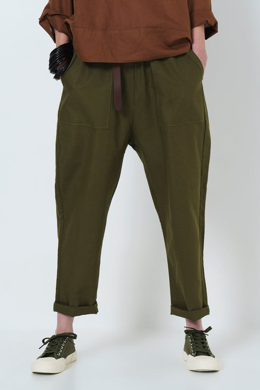 Jean Slouch Pants - Olive