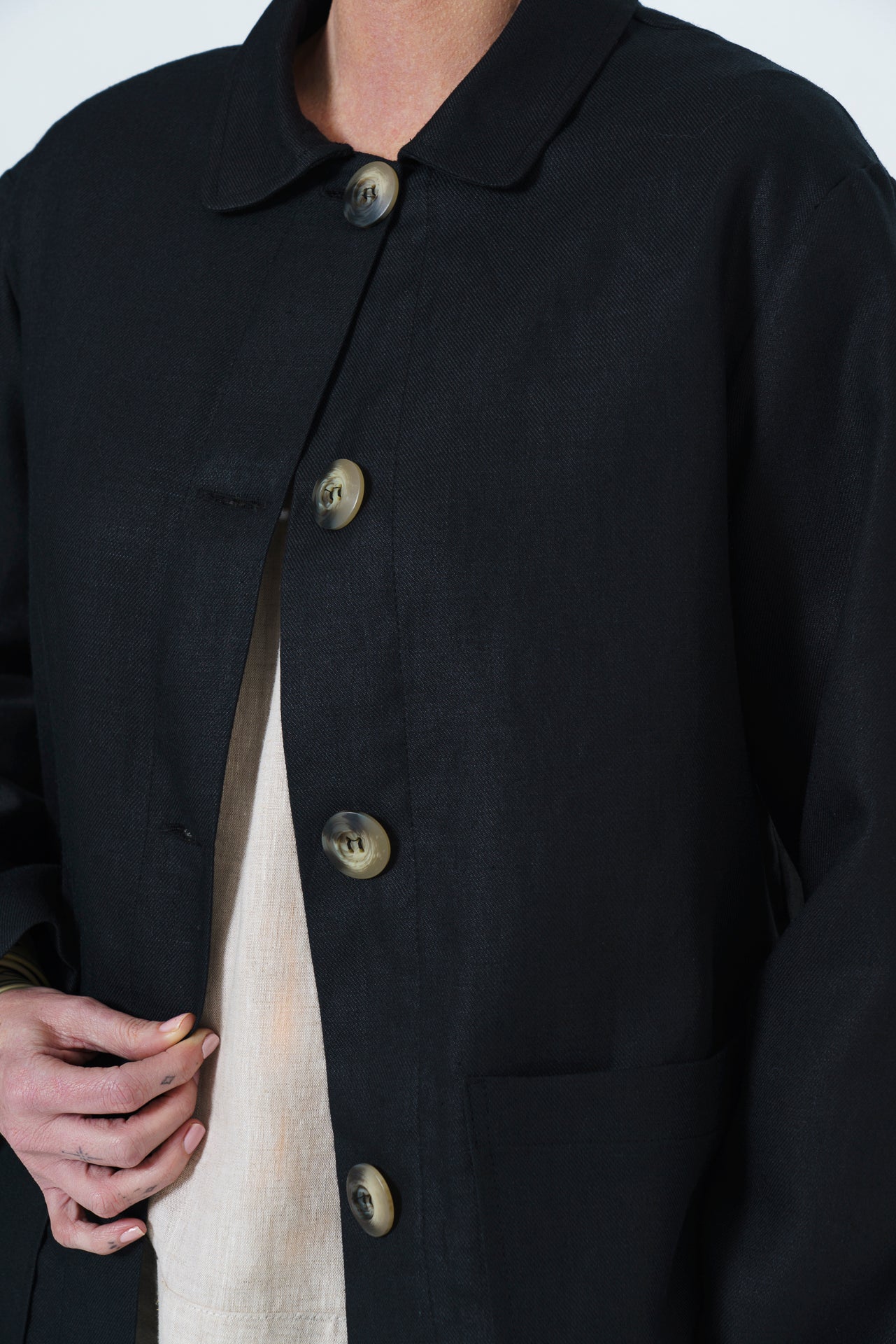 Wawa Jacket - Black Linen Blend
