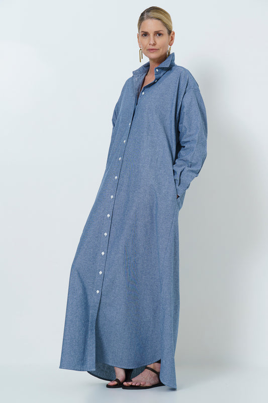 JULIETTE LONG DRESS - COTTON CHAMBRAY