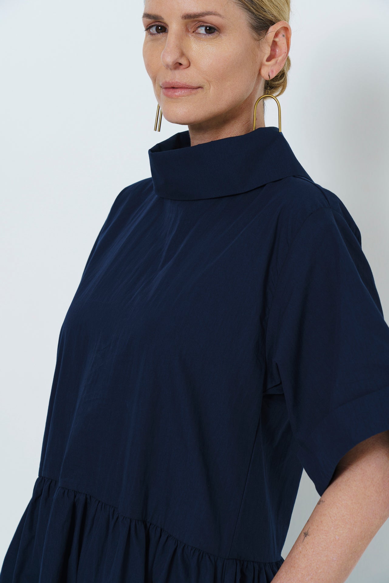 Maud Dress - Cotton Blend Navy