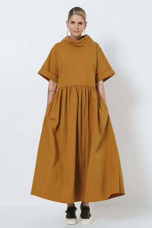 Maud Dress - Cotton Blend Mustard