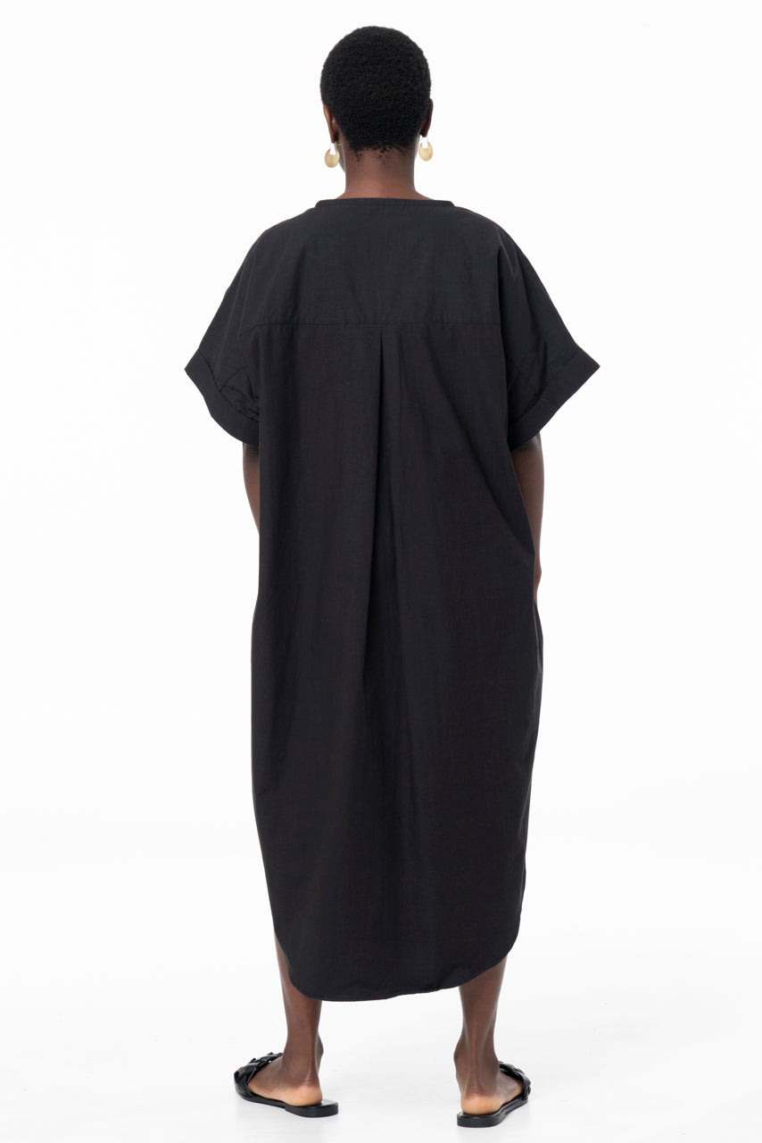 ADE SHORT SLEEVE DRESS - BLACK 300TC