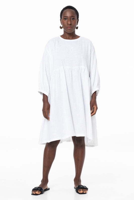 ARIA SHORT SACK - LINEN - WHITE