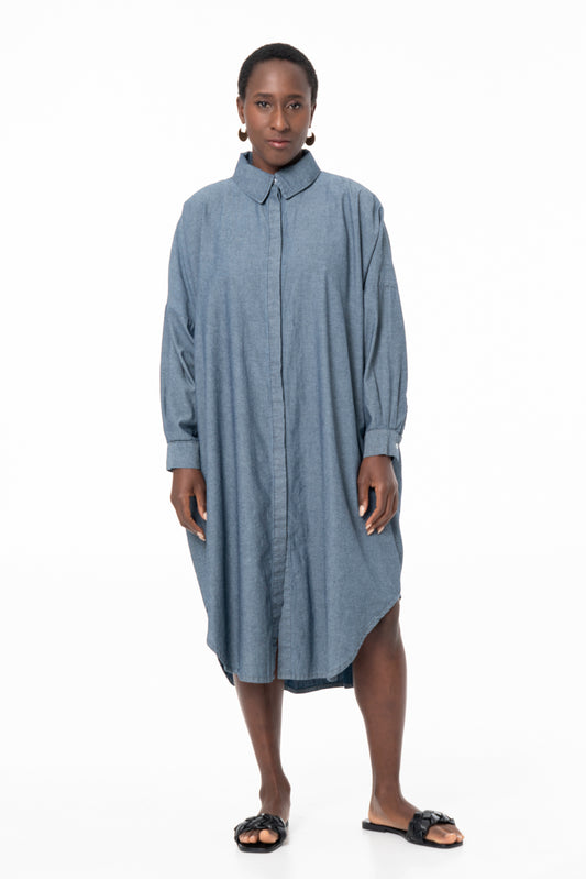 AKAI SHIRTDRESS - CHAMBRAY COTTON