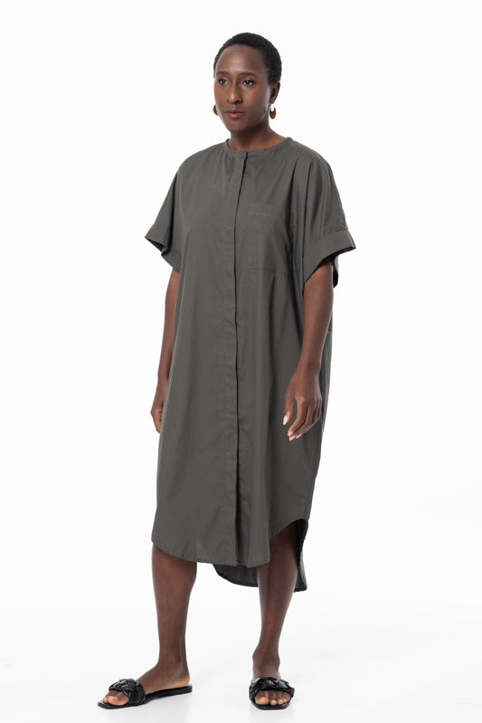 ADE SHORT SLEEVE DRESS - OLIVE