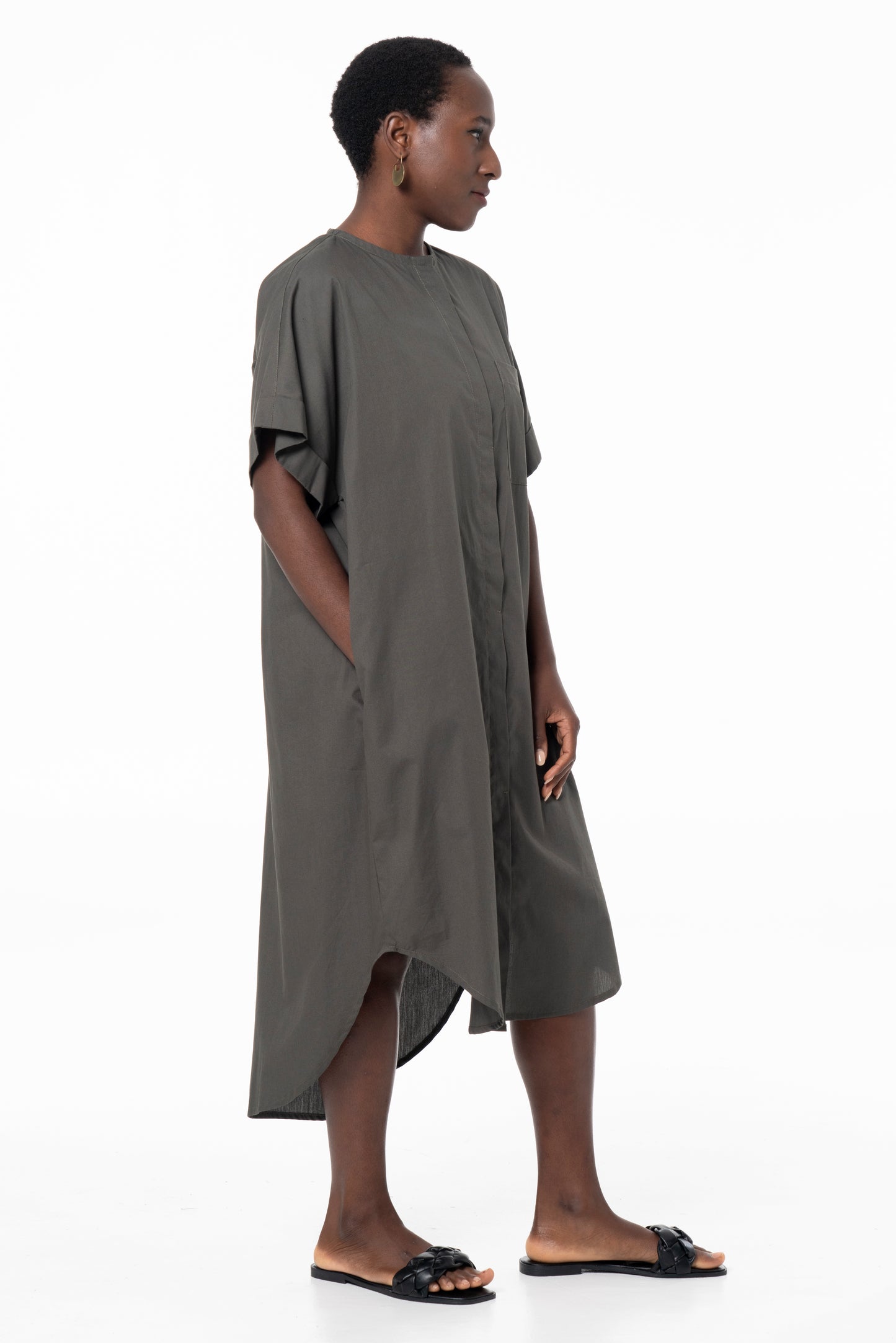 ADE SHORT SLEEVE DRESS - OLIVE