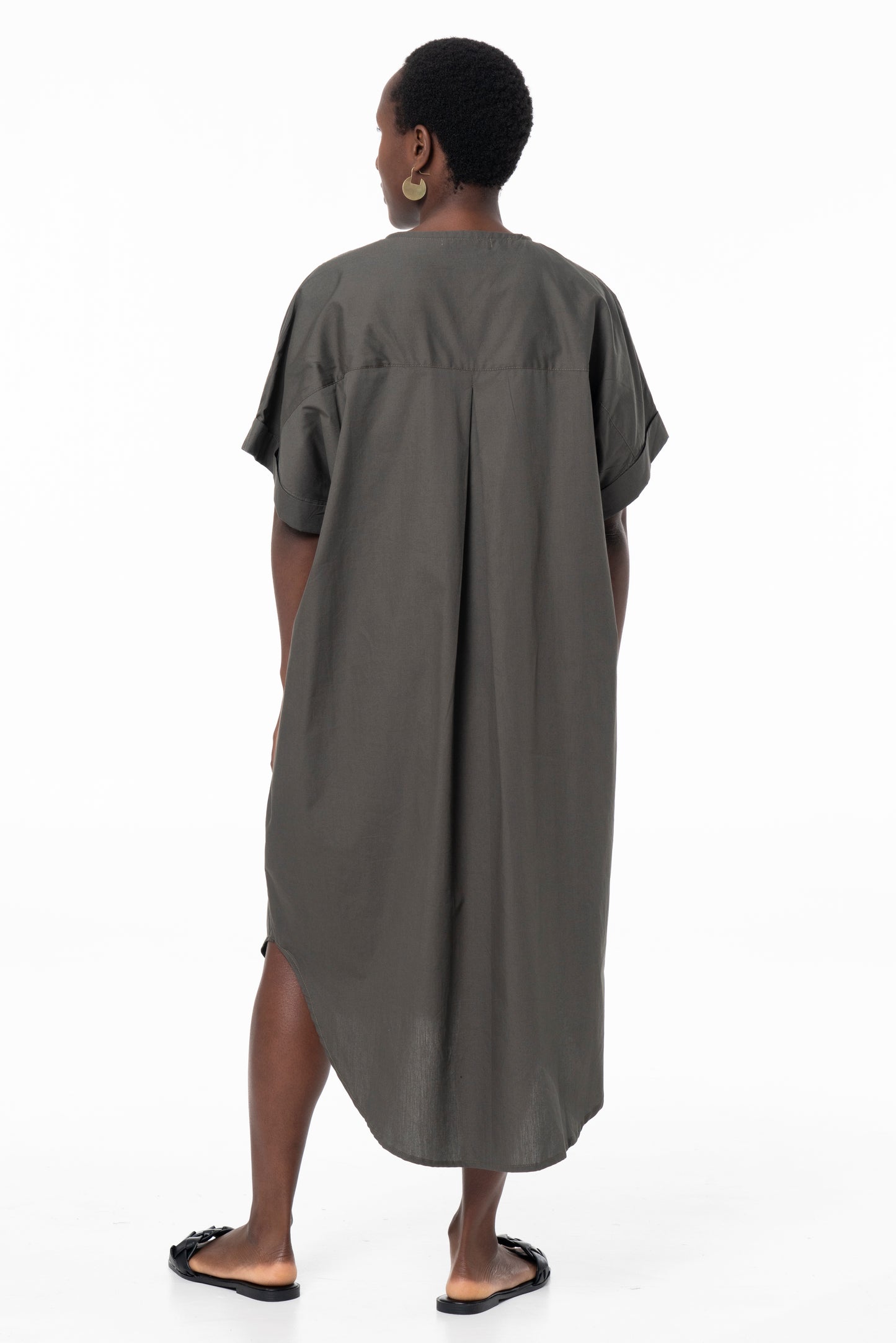 ADE SHORT SLEEVE DRESS - OLIVE